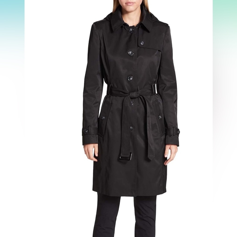 Classic Black Women's Trench Coat, black XS EUC